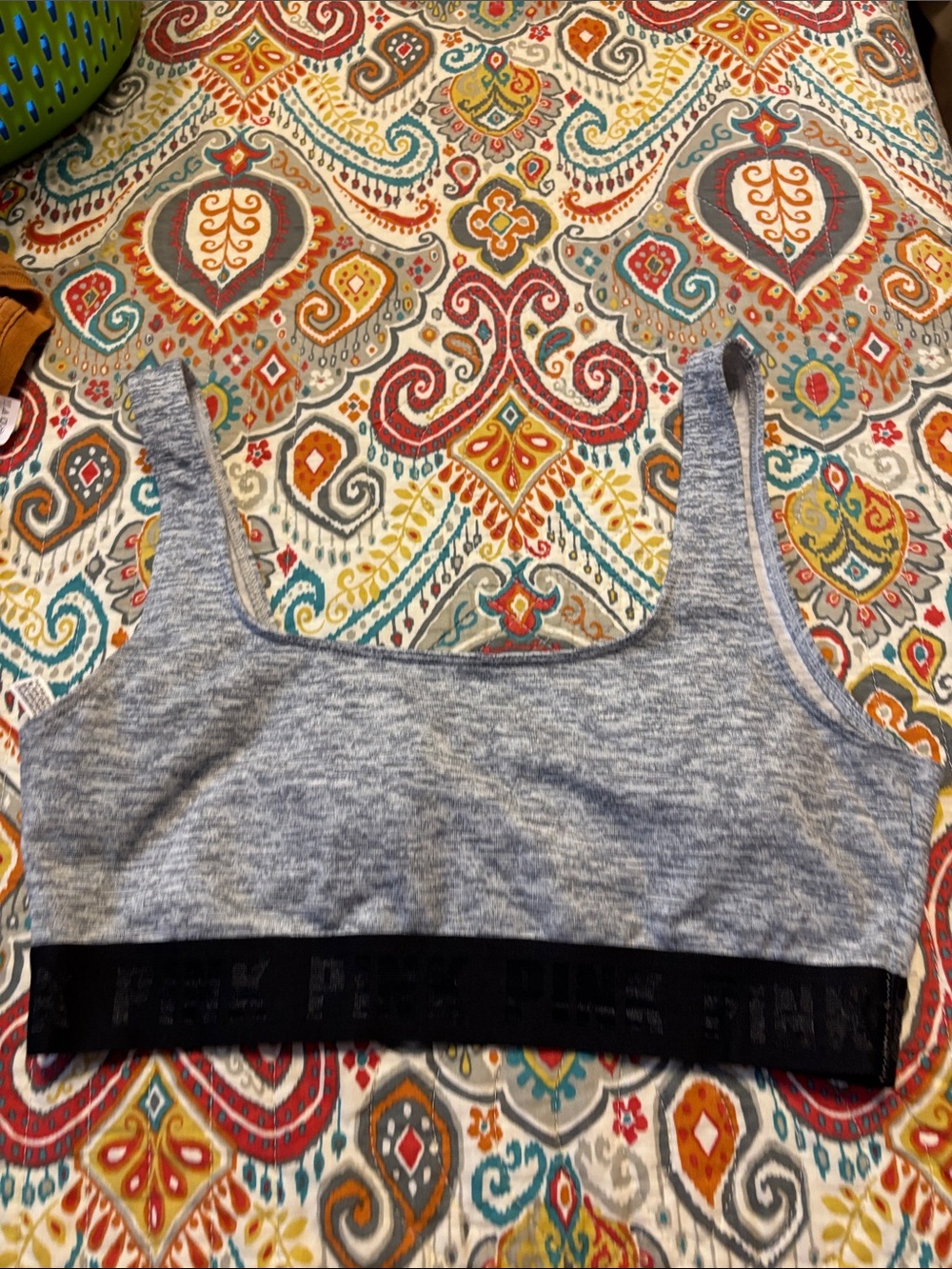 PINK Two-Tone Gray and Black Sports Bra size small